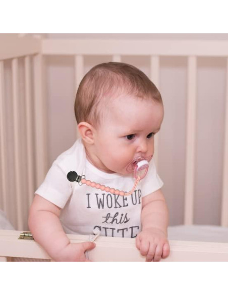 Clip de Chupete MORIBOX Rosa - Silicona Grado Alimenticio Doble Pack