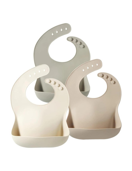 Babero de Silicona PandaEar Ajustable para Bebés y Niños