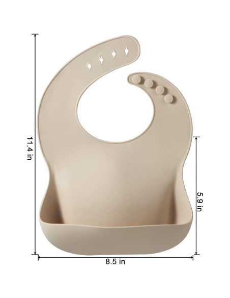 Babero de Silicona PandaEar Ajustable para Bebés y Niños