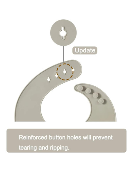 Babero de Silicona PandaEar Ajustable para Bebés y Niños