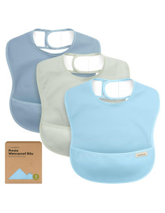 Baberos Impermeables KeaBabies Presto 3-Pack para Bebés