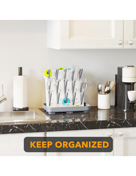 Soporte para Secado de Biberones SpaceAid Gris 20 Ganchos Soporte para Secado de Biberones SpaceAid Gris 20 Ganchos