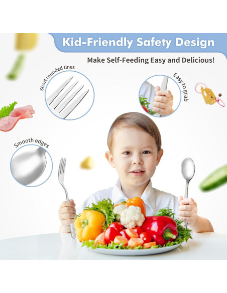 Set de Cubiertos para Niños DRKIO - 6 Piezas Acero Inoxidable Set de Cubiertos para Niños DRKIO - 6 Piezas Acero Inoxidable