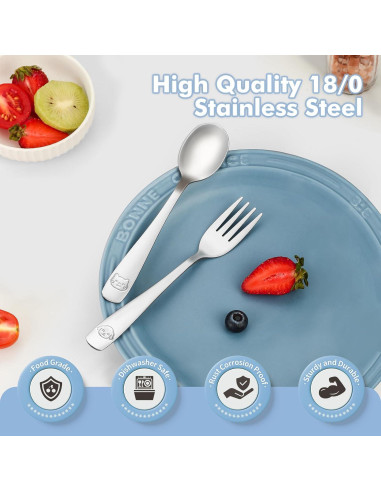 Set de Cubiertos para Niños DRKIO - 6 Piezas Acero Inoxidable