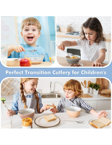 Set de Cubiertos para Niños DRKIO - 6 Piezas Acero Inoxidable