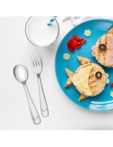 Set de Cubiertos para Niños DRKIO - 6 Piezas Acero Inoxidable