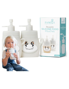 Bolsas Reutilizables de Silicona Family Fruits 2 Unidades Hipopótamo