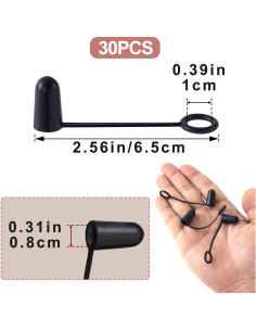 30 Tapas de Licor de Goma Isslly Negras a Prueba de Polvo 2