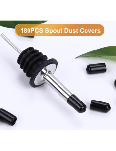 180 Cubiertas de Polvo para Vertedores de Goma Negra - Protección 2