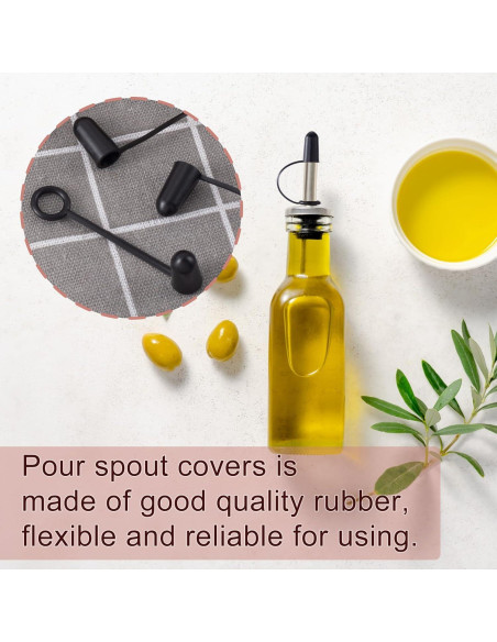 30 Tapas de Licor de Goma Isslly Negras a Prueba de Polvo