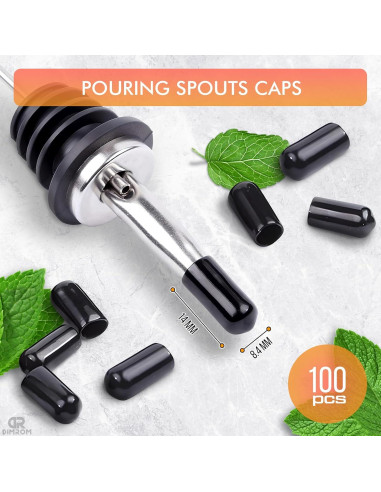 100 Pcs Cubiertas para Vertedores de Licor y Aceite - Goma