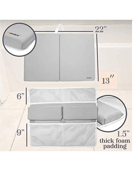 Almohadilla de Baño Batalee Grande Gris 56x33 cm con Bolsillos