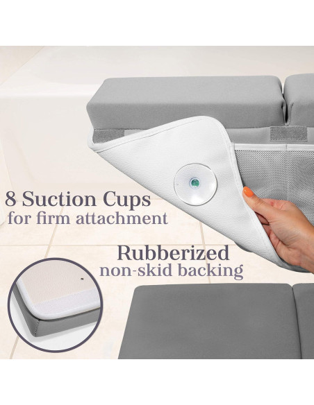 Almohadilla de Baño Batalee Grande Gris 56x33 cm con Bolsillos