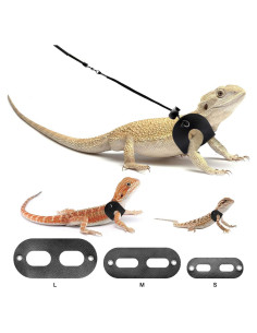 Arnés y Correa para Reptiles BWOGUE, Cuero Ajustable, 3 Tamaños
