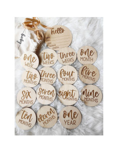 Set de 16 Tarjetas de Hitos de Madera para Bebé - Regalo Ideal 2