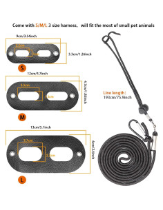 Arnés y Correa para Reptiles BWOGUE, Cuero Ajustable, 3 Tamaños 2
