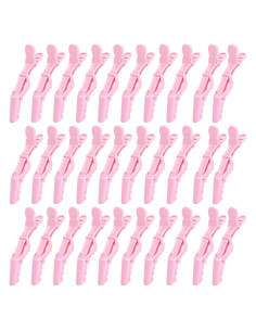 30 Clips de Pelo Cocodrilo Rabetly Rosa para Estilismo