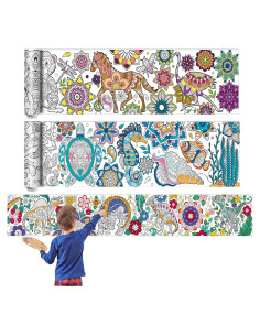 Pasimy 3 Piezas Pósters Gigantes para Colorear Mandala 30x300cm