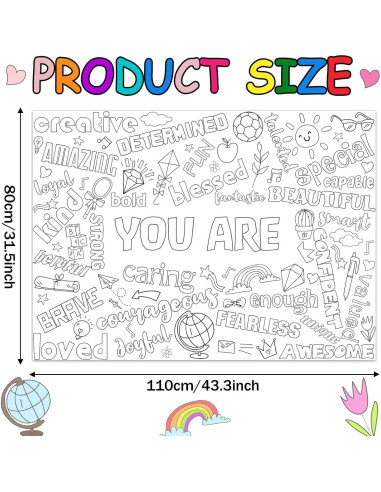 Póster Gigante de Colorear Positivo 80x110cm Naozinebi