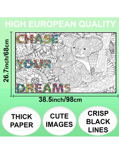 Póster de Colorear Gigante ALEX Art Koala 97.79x67.74cm