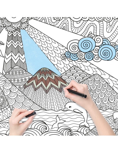 Póster para Colorear Gigante Dekali Designs 89x132 cm Papel Premium