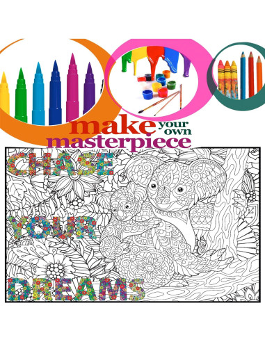 Póster de Colorear Gigante ALEX Art Koala 97.79x67.74cm