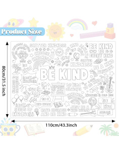 Póster Gigante para Colorear Sé Amable 80x110cm Naozinebi 2
