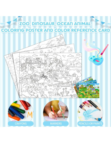 Conjunto de 3 Pósters Gigantes para Colorear Funrous 110 x 80 cm