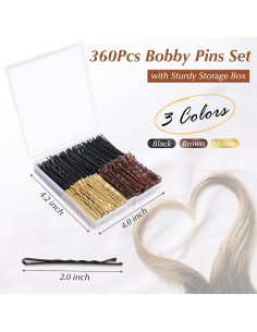 Pinzas para Cabello 360 Pcs DF - 5.08 cm, 3 Colores 2