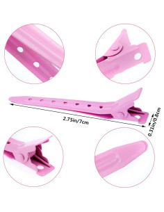 24 Clips de Pico de Pato Bantoye 7 cm Antioxidantes Rosa 2
