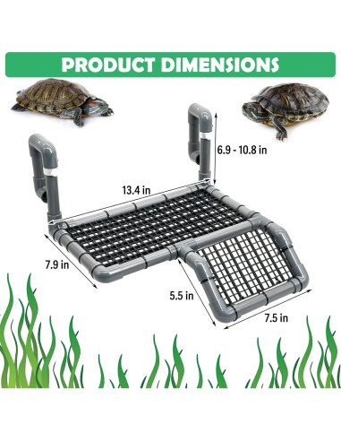 Plataforma de Sol para Tortugas Fhiny 34x20cm Ajustable