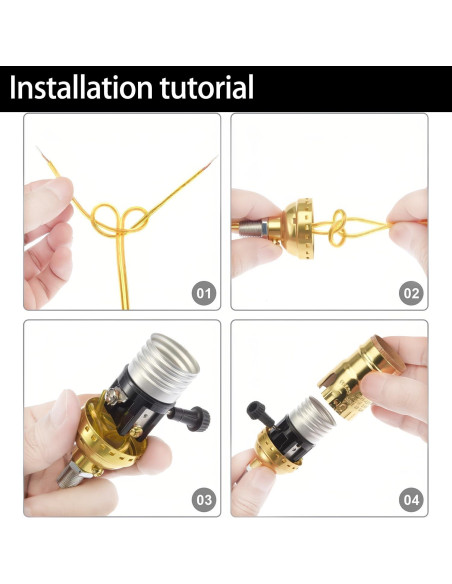Kit de Cableado para Lámparas 2 Vías ARMIIKA - 10 pies Oro