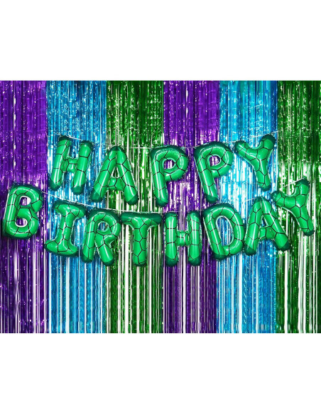 Banner Cumpleaños Tortuga Verde Superhéroe GoGoGoodie 22.86x17.78cm Banner Cumpleaños Tortuga Verde Superhéroe GoGoGoodie 22.86x17.78cm