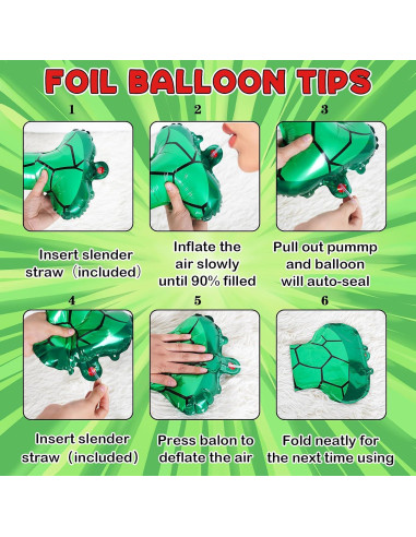 Banner Cumpleaños Tortuga Verde Superhéroe GoGoGoodie 22.86x17.78cm