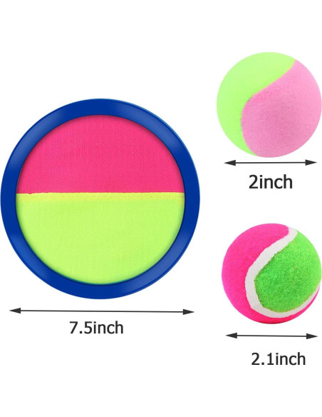 Conjunto de Palas y Pelotas Aneco Toss and Catch - 6 Unidades