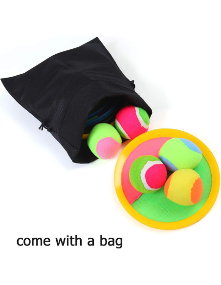 Conjunto de Palas y Pelotas Aneco Toss and Catch - 6 Unidades