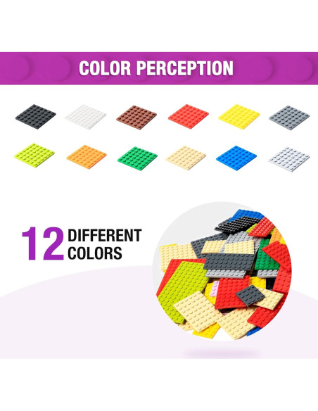 110 Placas de Construcción Mannidoo - 12 Colores y 11 Tamaños