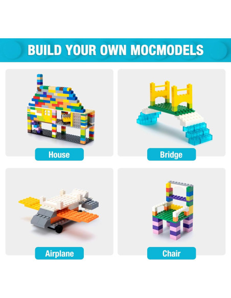 110 Placas de Construcción Mannidoo - 12 Colores y 11 Tamaños