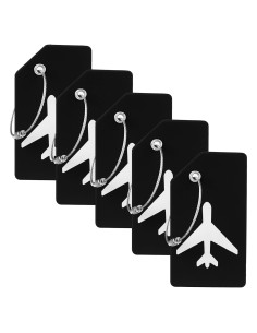 Paquete de 5 Etiquetas de Equipaje Silicona Gostwo Negro