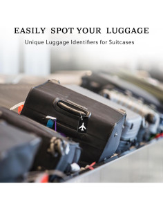 Paquete de 5 Etiquetas de Equipaje Silicona Gostwo Negro 2