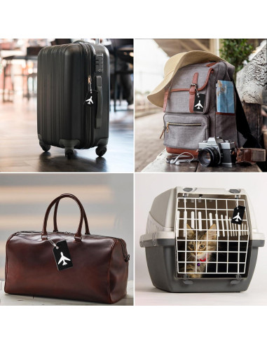 Paquete de 5 Etiquetas de Equipaje Silicona Gostwo Negro