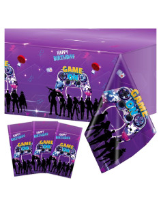 3 Manteles de Fiesta de Videojuegos Saludo de Fiesta 137x274 cm