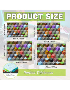 Alfombra de Juego GUG Pixel Cubo 1.02m x 1.52m Antideslizante 2