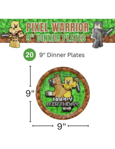 Platos de Cena Pixel Warrior Blue Orchards - 20 Piezas 22.86 cm 2