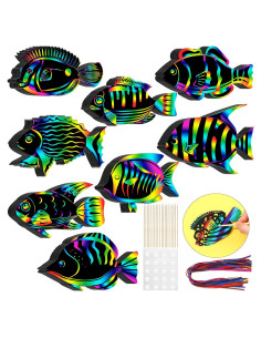 Kit de Tarjetas de Rascar Peces Tropicales Motionchic 80 Piezas