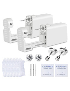 Kit de Perforación de Orejas Anzero 2 Pcs con Aretes 2mm