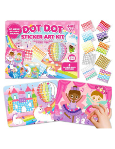 Kit de Arte con Stickers de Puntos Insnug - Unicornios y Princesas