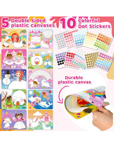 Kit de Arte con Stickers de Puntos Insnug - Unicornios y Princesas 2