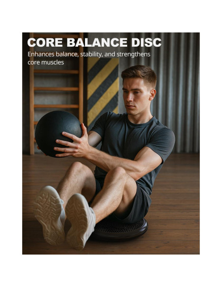 Cojín Inestable Trideer 34cm Negro con Bomba Inflación