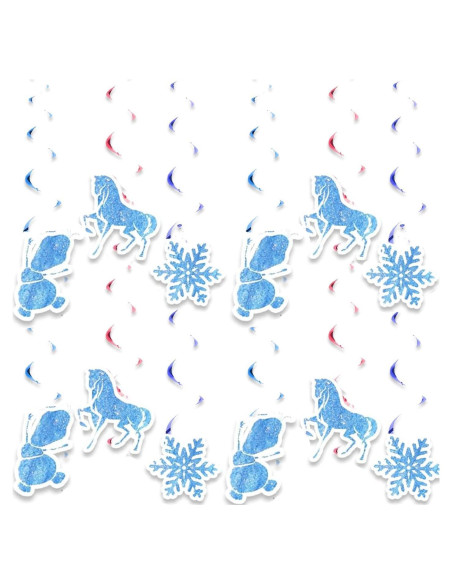 12 Espirales Colgantes de Copos de Nieve MASGY - Multicolor